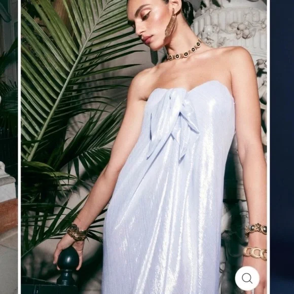 Caroline Constas Kaia Silver Gown NWT - Picture 3 of 17